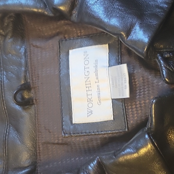 Worthington Classic biker style Lambskin Leather jacket Large - Picture 3 of 6